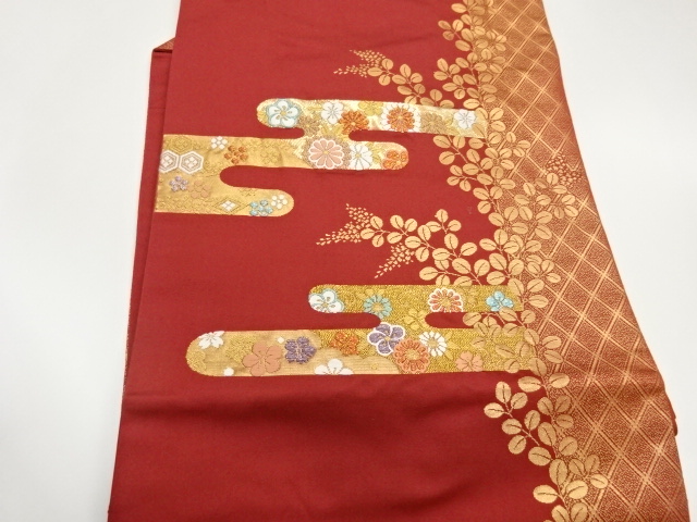  ヱ霞・花々に萩模様織出し名古屋帯